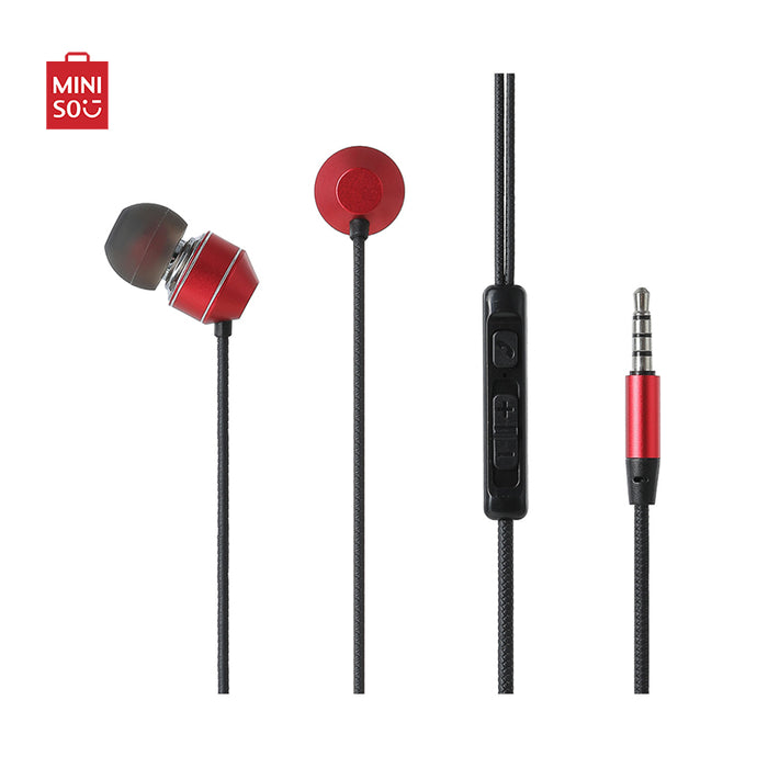 MINISO AU 3.5mm In-Ear Earphones Model: Y771 (Black & Red)