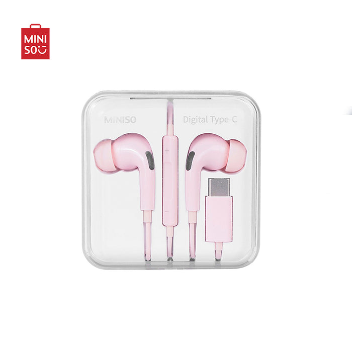 MINISO AU Type-C In-Ear Earphones Pink Model: 6310T