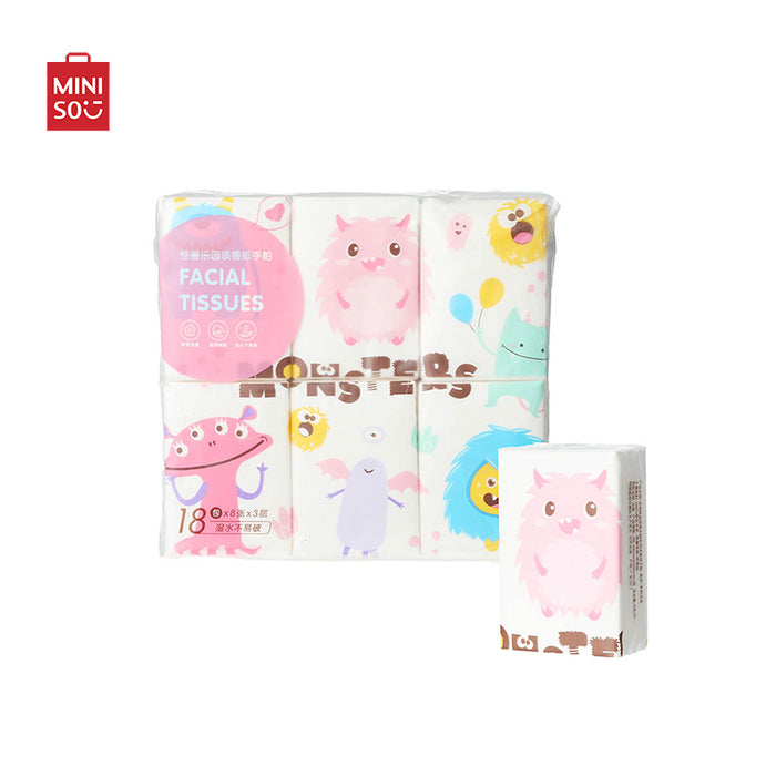 MINISO AU MINISO Monster Paradise Collection Scented Facial Tissues 18pcs