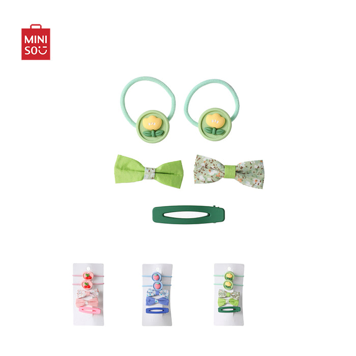 MINISO AU Kids' Fruit & Cartoon Hair Accessories Kit Random