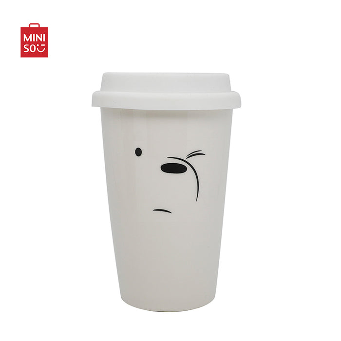 MINISO AU We Bare Bears Collection Ice Bear Single Layer Ceramic Coffee Tumbler 400mL