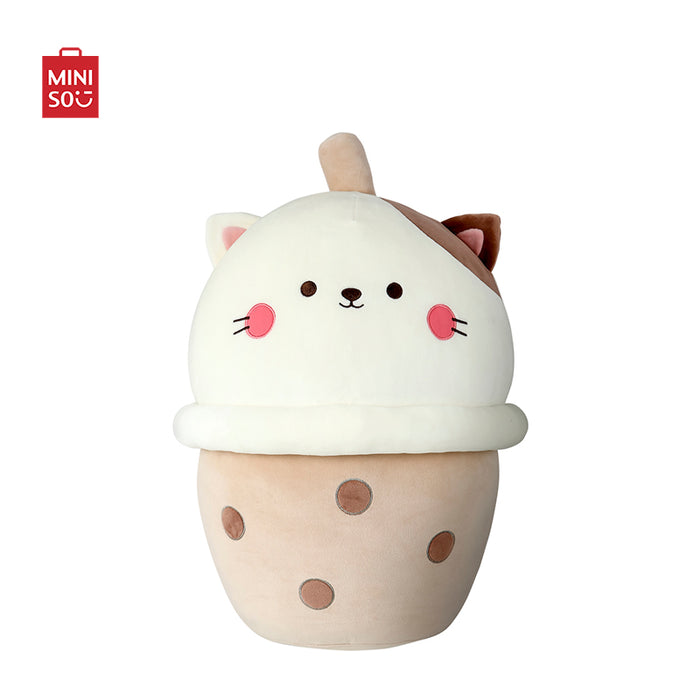 MINISO AU Small Milk Tea Pearl Kitten Plush Toy 35cm