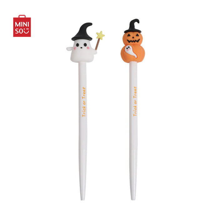 MINISO AU Halloween Series 05mm PVC Head Sign Pen (2 Assorted Models: Pumpkin, Ghost)