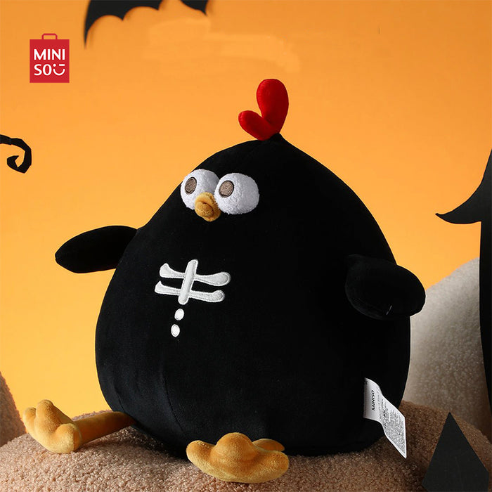 MINISO AU Dundun Metaverse Halloween Series Black Bone Chicken Plush Toy 25cm