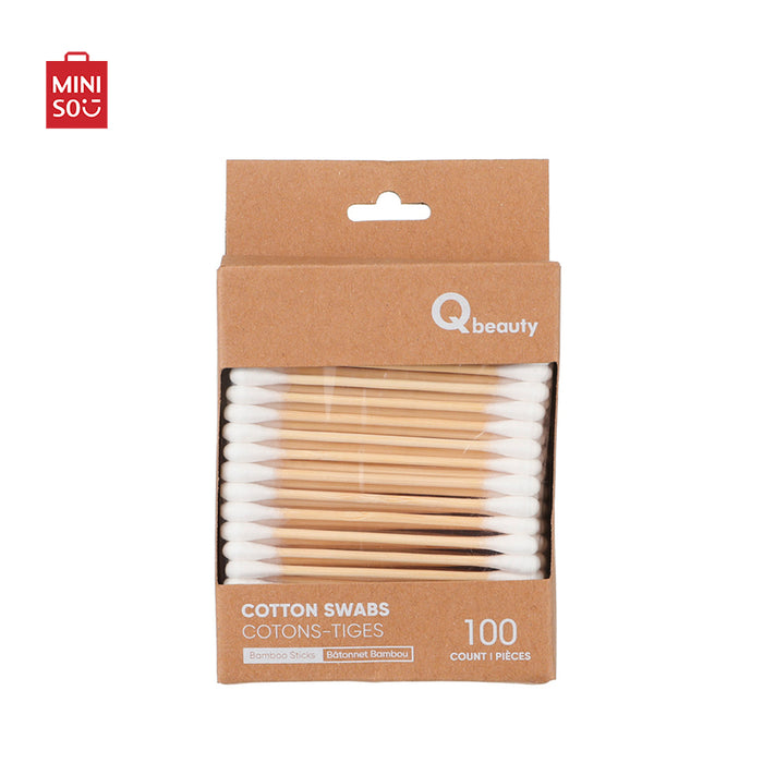 MINISO AU Qbeauty Bamboo Sticks Cotton Swabs 100 Count