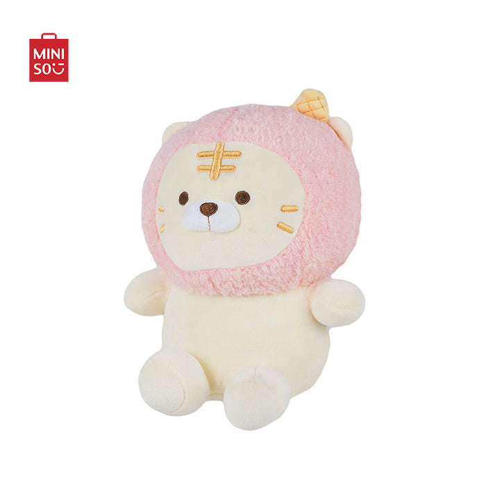 MINISO AU Mini Family Valentine Series Ice Cream Sitting Tiger Plush Toy Pink 23cm