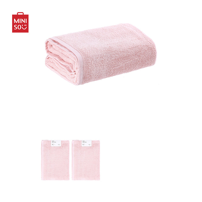 MINISO AU Simple Pink Solid Color Towel
