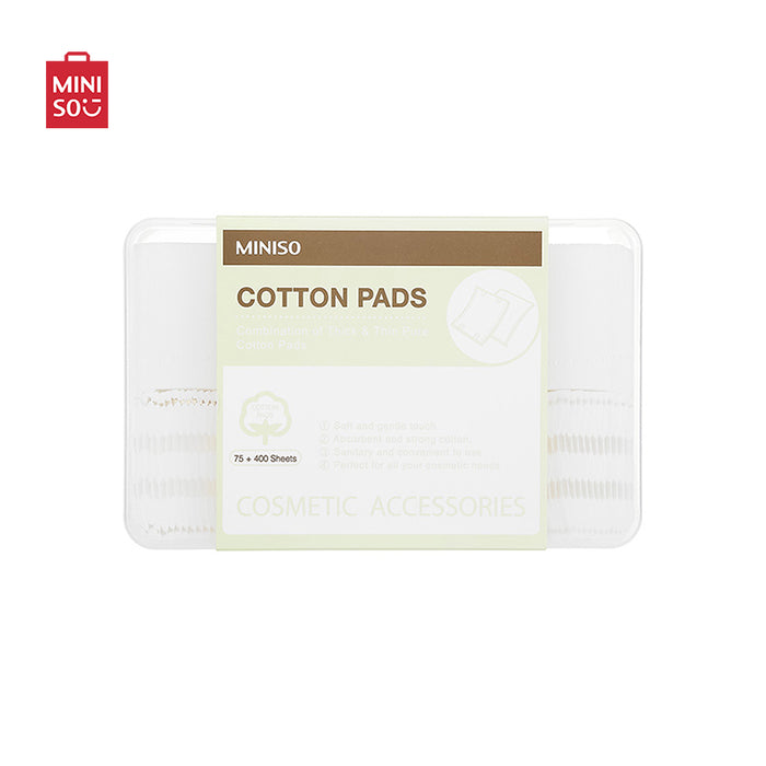MINISO AU Combination of Thick & Thin Cotton Pads (75 + 400 Sheets)