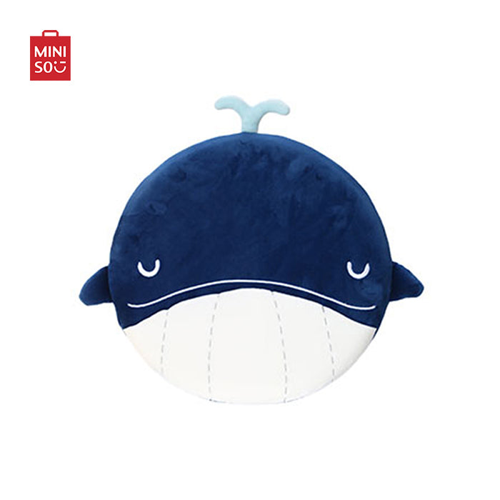 MINISO AU Ocean Series Dark Blue Whale Flat Plush Toy Seat Cushion 50cm For Home and Office