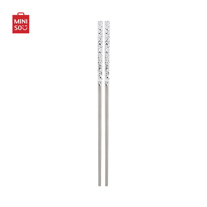 MINISO AU Stainless Steel Polka Dots Print Chopsticks White