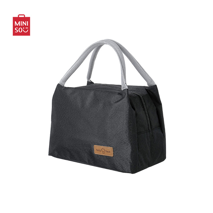 MINISO AU Large Capacity Solid Color Lunch Bag Black