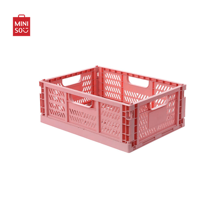 MINISO AU Pink Foldable Storage Basket Large Size