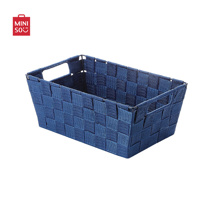 MINISO AU Blue Woven Storage Basket Small