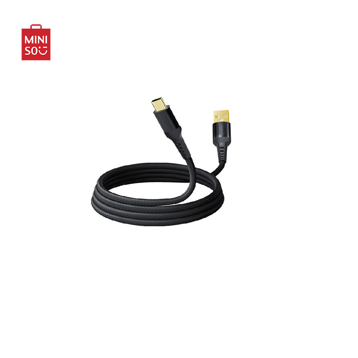 MINISO AU Black Durable 1.8m Type-C Charging Cable 2A(PDQ Not Included)