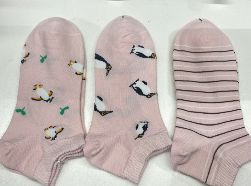 MINISO AU Animal Series Penguin Women's Ankle Socks 3 Pairs