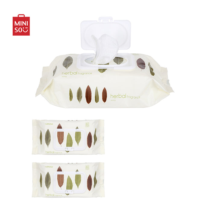 MINISO AU 80 Sheets Herbal Fragrance Wipes Flushable Wipes