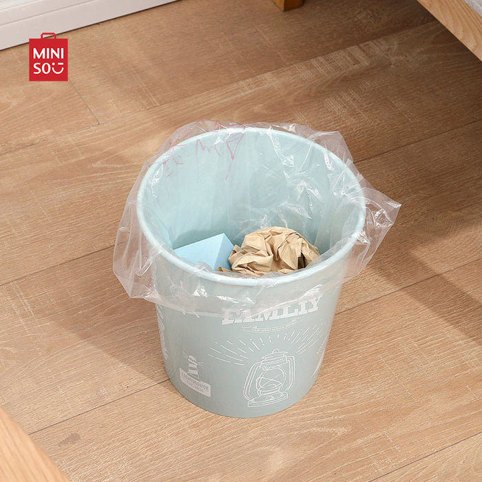 MINISO AU Round Print Trash Can Rubbish Bin for Home Office