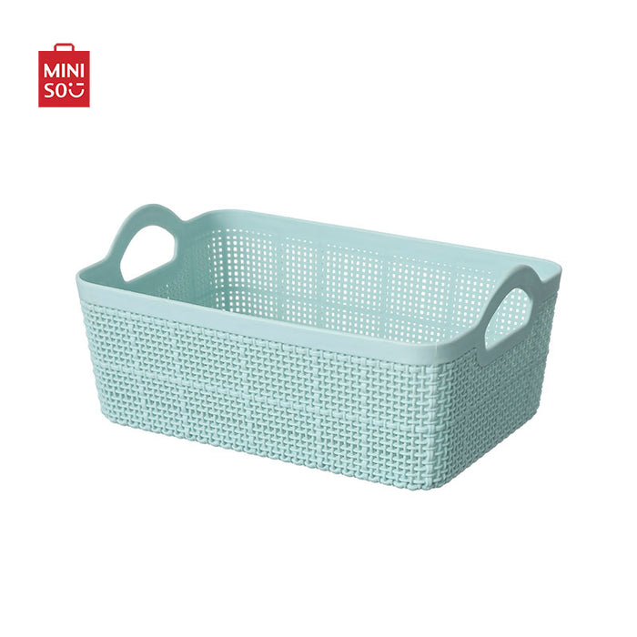 MINISO AU Braided Check Storage Basket with Handles(S)