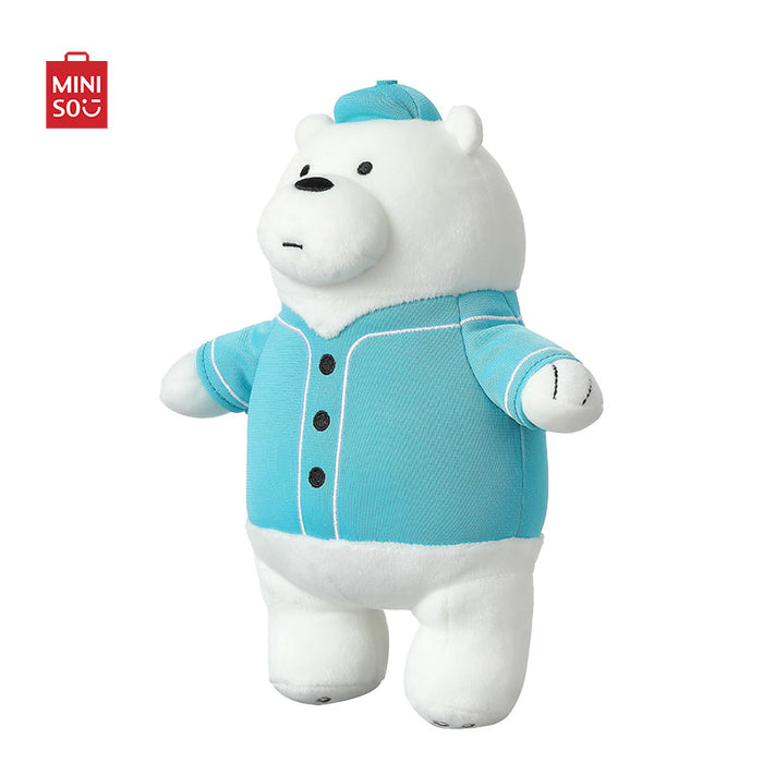 MINISO AU We Bare Bears Blue Cloth Stuffed Animal Plush Toy (Ice Bear) 21cm