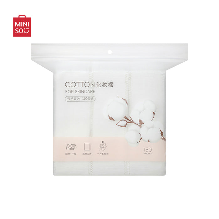 MINISO AU Soft Thickened Enlarged Cotton Pads with Pressed Edges 150 Counts