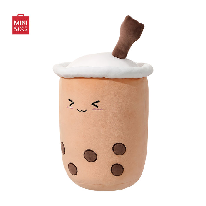 MINISO AU Beverages Series Milk Tea Pillow with Little Bear Straw Coffee 37cm
