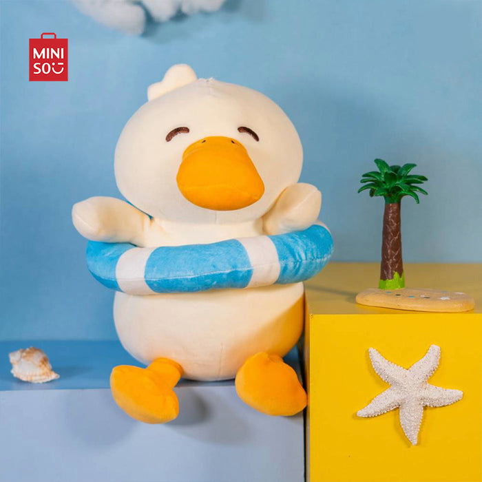 MINISO AU Diving Duck Series Plush Toy Swim Ring Duck 25cm