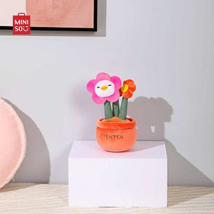 MINISO AU Cute Pink PENPEN Potting Series Sunflower Plush Toy 25cm