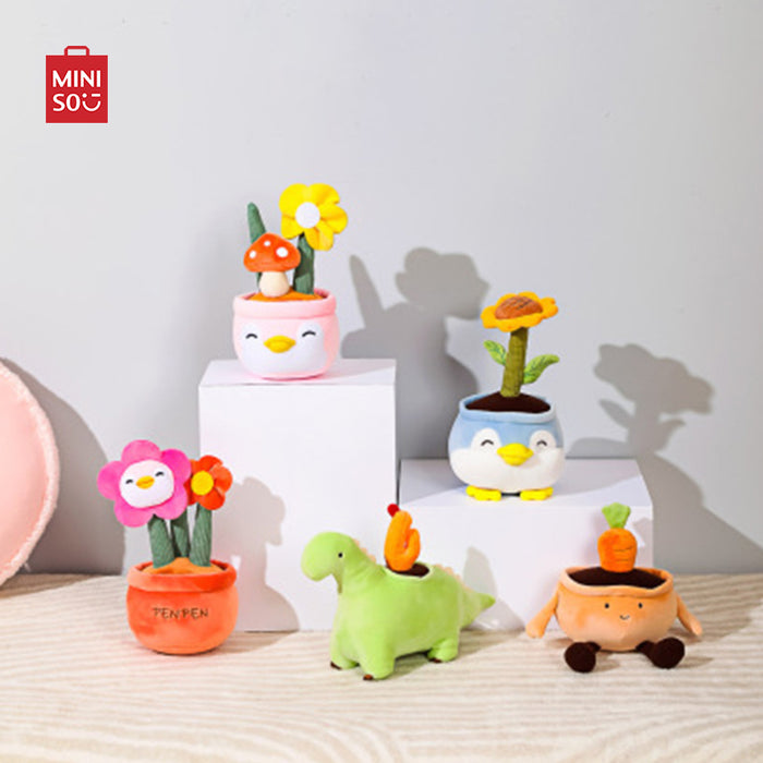 MINISO AU Cute Pink PENPEN Potting Series Sunflower Plush Toy 25cm