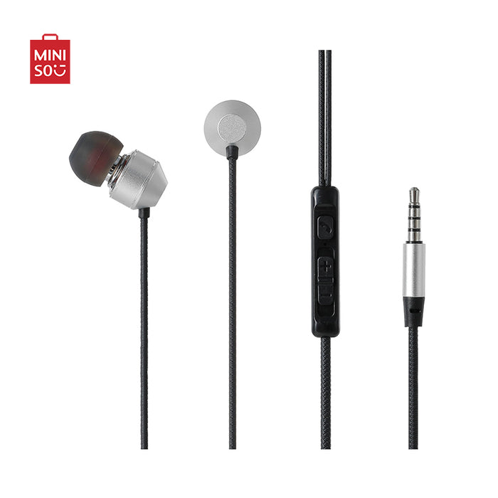 MINISO AU 3.5mm In-Ear Earphones Model: Y771 (Silver & Black)