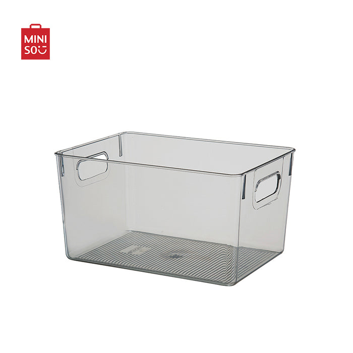 MINISO AU Transparent Series Transparent Gray Rectangle Storage Box Large
