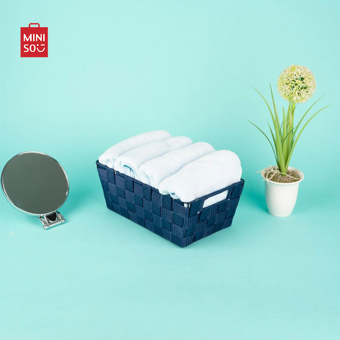 MINISO AU Blue Woven Storage Basket Small