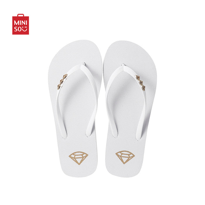MINISO AU Luxury Style Women's White Flip Flops (39-40)