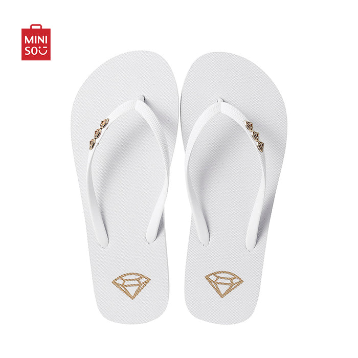 MINISO AU Luxury Style Women's White Flip Flops (37-38)