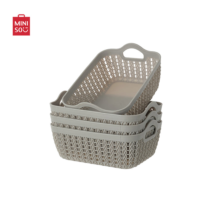 MINISO AU Gray Small Size Storage Basket 4 Pcs