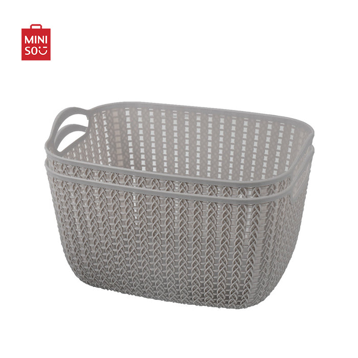 MINISO AU Gray Large Storage Basket 2 Pcs