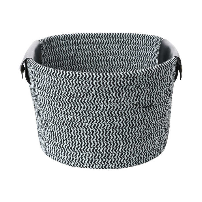 MINISO AU Cotton Rope Black and White Storage Basket with Handle Large