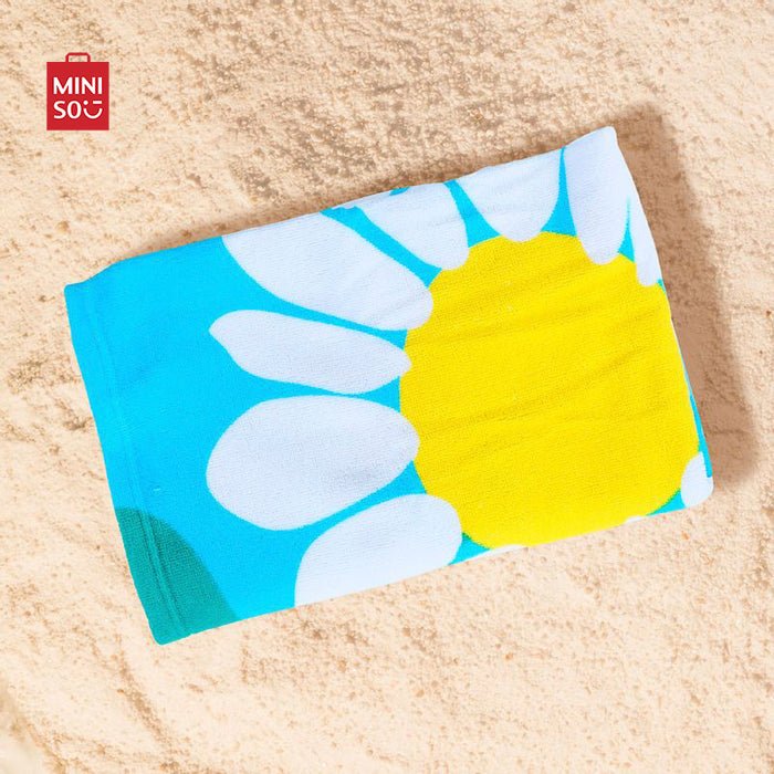 MINISO AU Sunrise Sunflowers Blue Beach Towel
