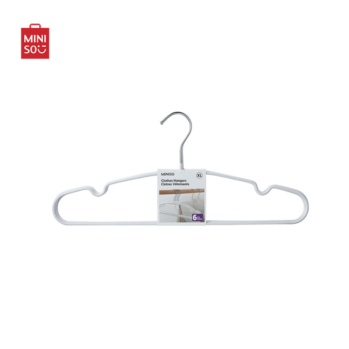 MINISO AU White Matte Anti-Slip Clothes Hangers 6 Pcs XL