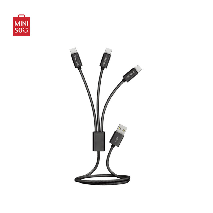 MINISO AU Durable 1.8m 3-in-1 Type C Charging Cable 2A(PDQ Not Included)