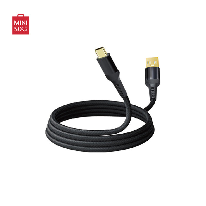 MINISO AU Black Durable 3m Type-C Charging Cable 2A(PDQ Not Included)
