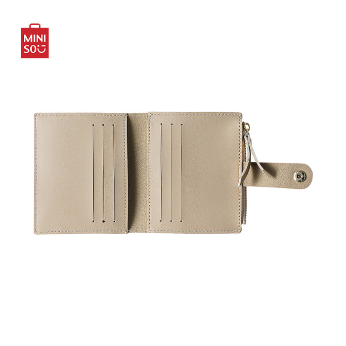 MINISO AU Apricot Women's Short Animal Pattern Wallet with Zipper