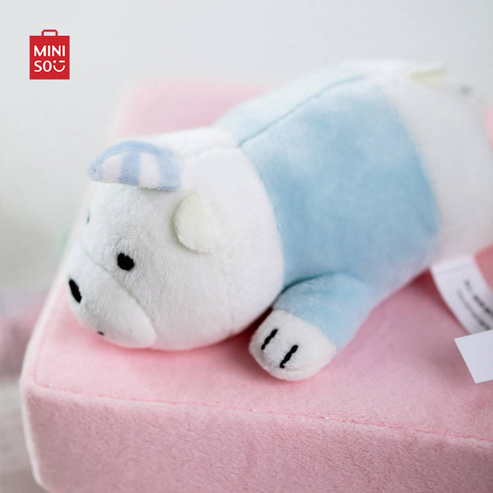 MINISO AU We Bare Bears Ice Bear Plush Gift Box 14x14cm