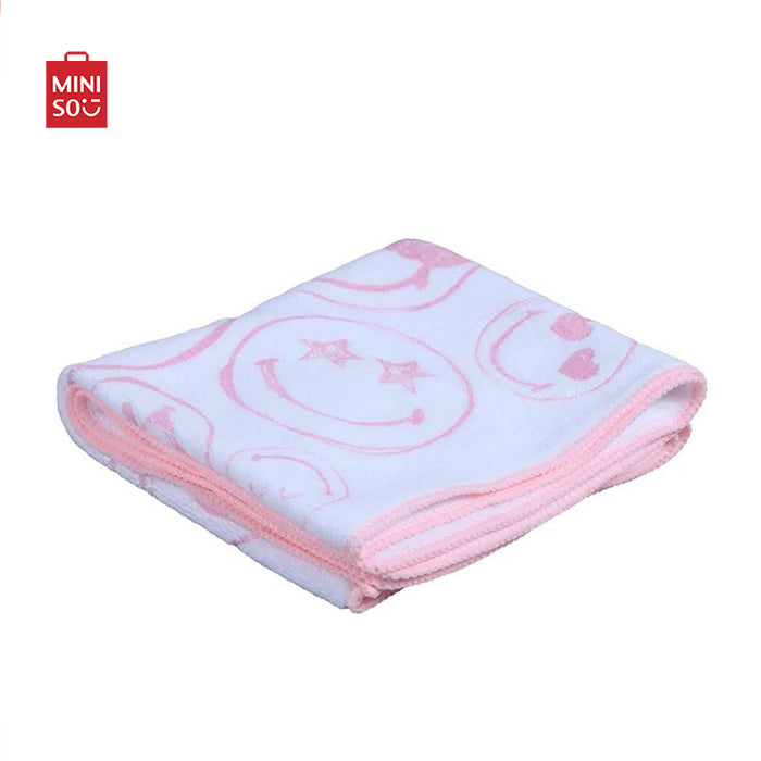 MINISO AU SmileyWorld Collection Fine Fiber Bath Towel Pink