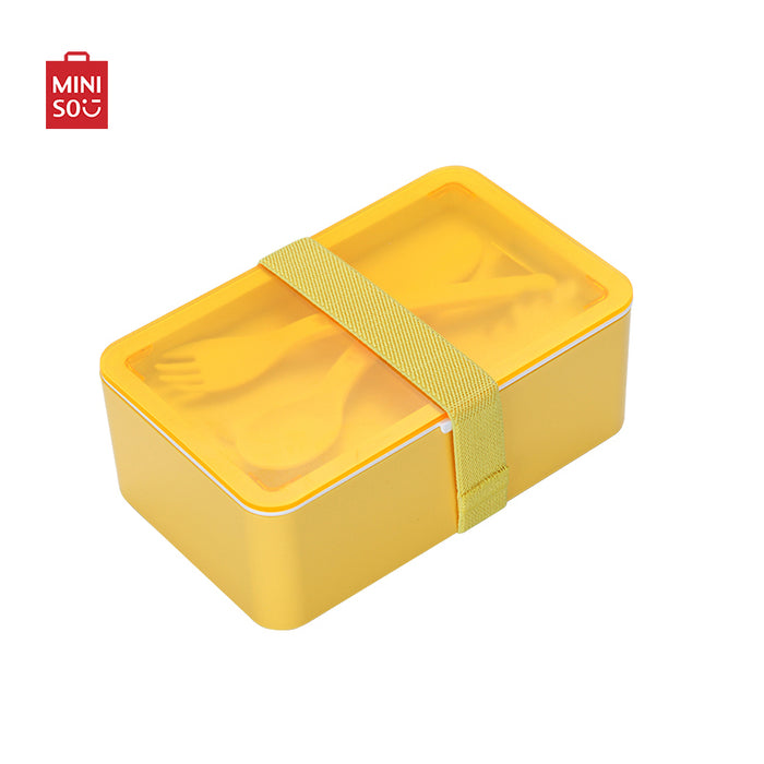 MINISO AU Yellow Portable Bento Box with Compartments 1000ml