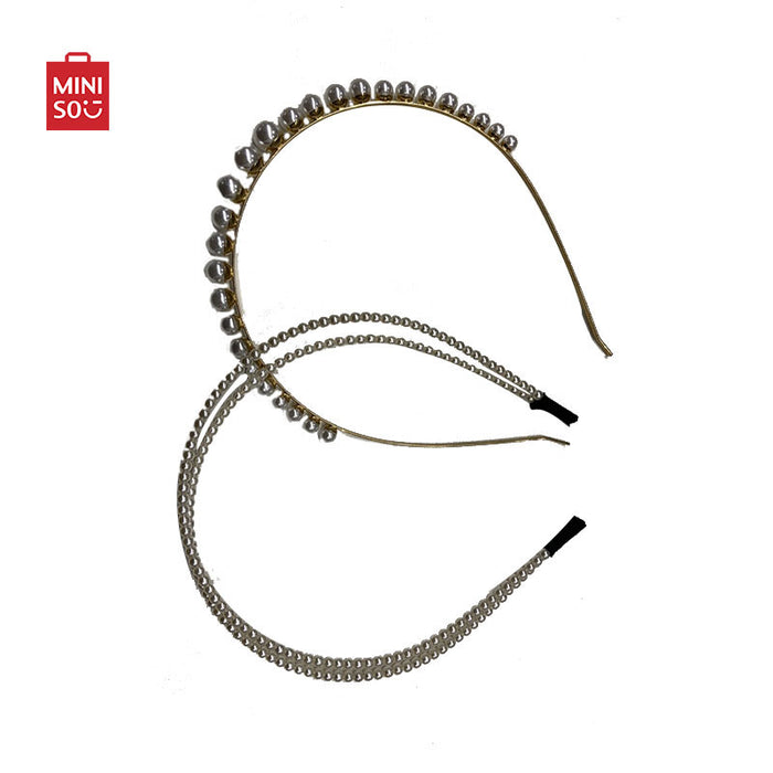 MINISO AU Beaded Series Thin Metal Hair Hoop