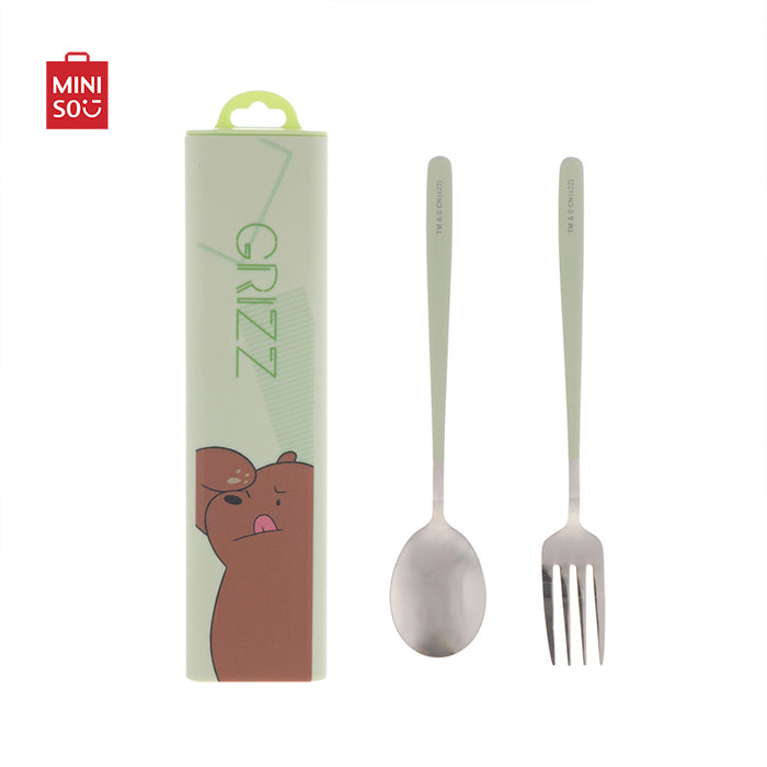 MINISO AU We Bare Bears Collection Grizz Flatware Set