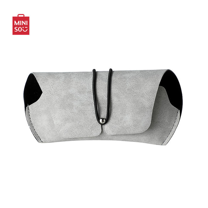 MINISO AU Portable Suede Fabric Eyeglass Case Light Gray