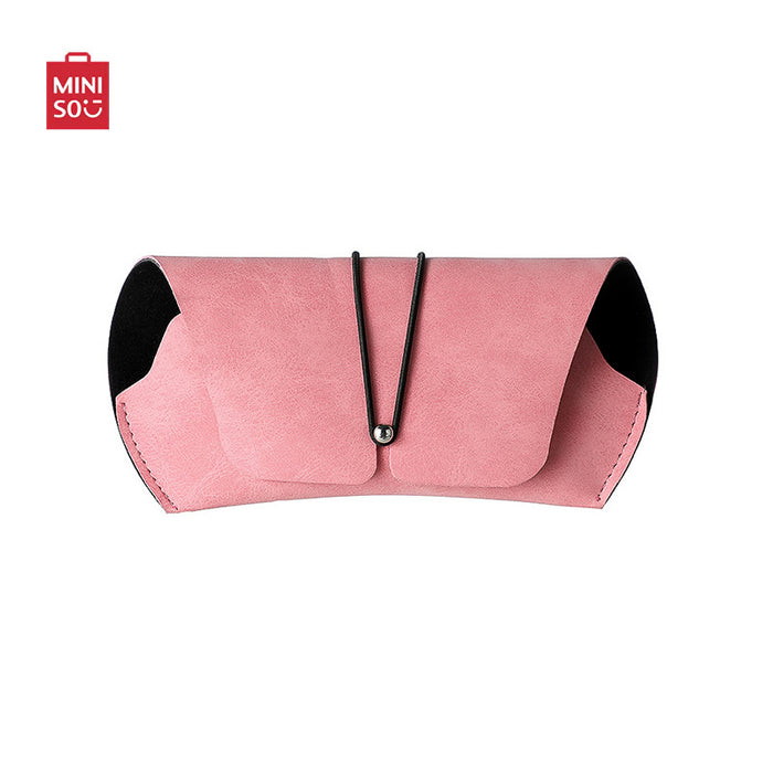 MINISO AU Portable Suede Fabric Eyeglass Case Coral Pink