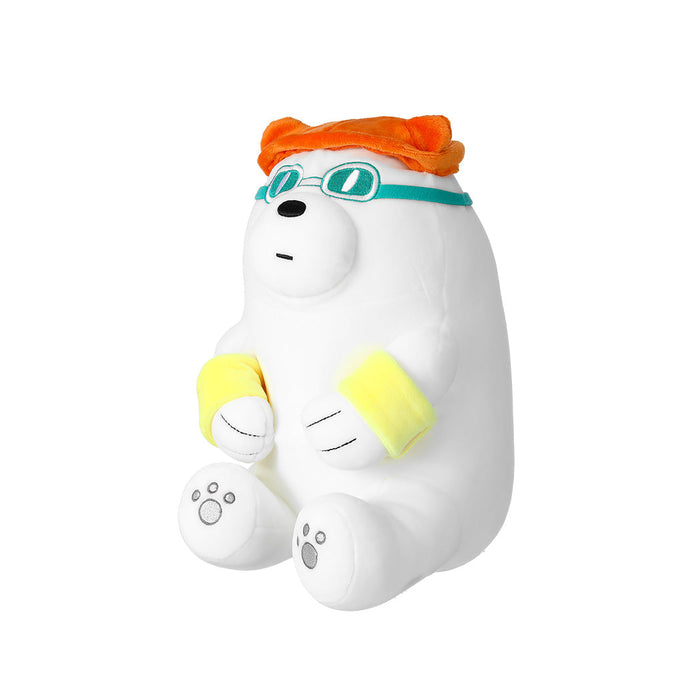 MINISO AU We Bare Bears Collection 5.0 Summer Vacation Series Ice Bear Plush Toy 30cm