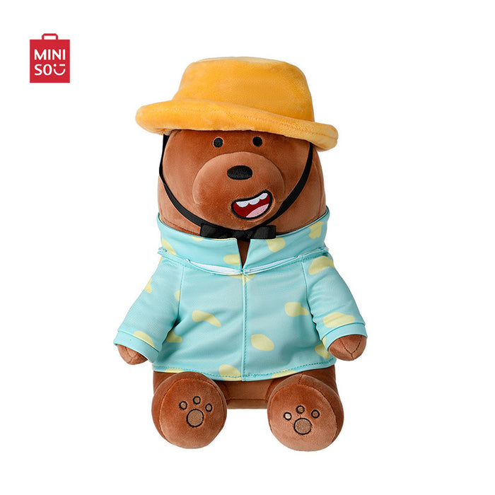 MINISO AU We Bare Bears Collection 5.0 Summer Vacation Series Grizz Plush Toy 30cm